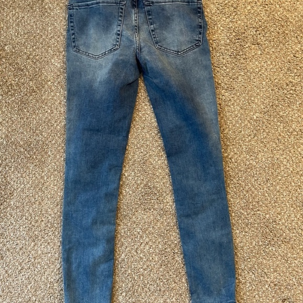 Free People ripped kness high rise skinny jeans 27 - Picture 3 of 11